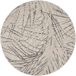 Nourison Rugs   Rustic Textures Circular RUS17 Rug in Ivory  Grey   16m x 16m | Shackletons