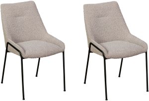 Pair of Anna Dining Chairs   Grey Boucle | Shackletons