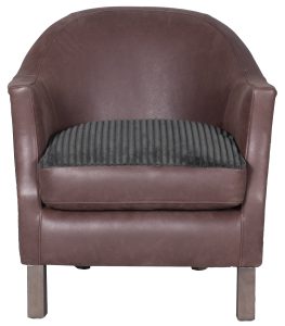 Alexander James Little Tub Accent Chair in Native Redwood and Mogan Charcoal | Shackletons
