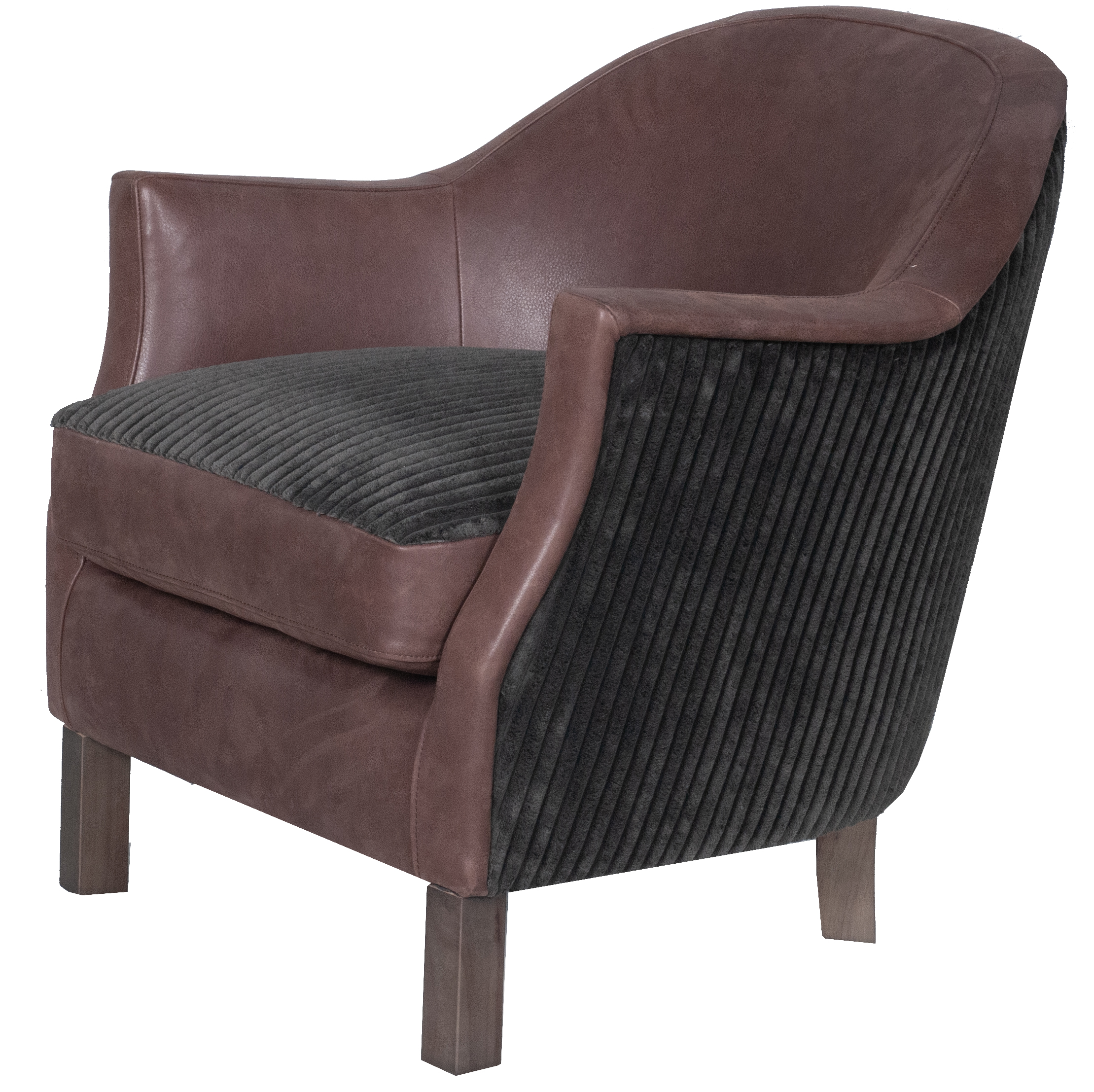Alexander & James Little Tub Accent Chair in Native Redwood and Mogan Charcoal