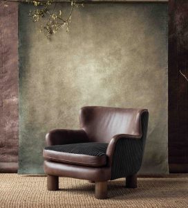 Alexander James Stubby Accent Chair in Native Redwood and Mogan Charcoal | Shackletons