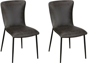 Pair of Ella Dining Chairs   Dark Grey | Shackletons