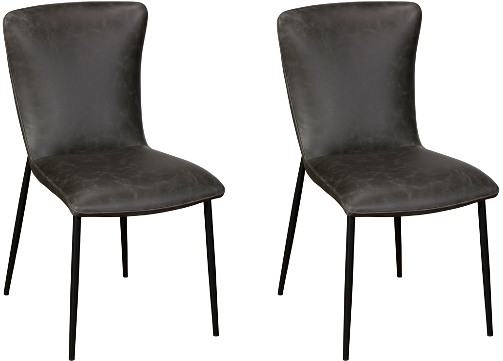 Pair of Baker Ella Dining Chairs - Dark Grey