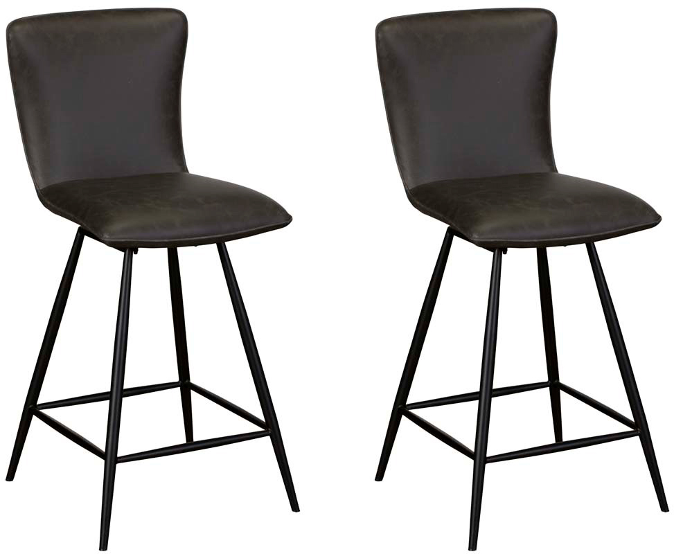 Pair of Baker Ella Bar Chairs - Dark Grey