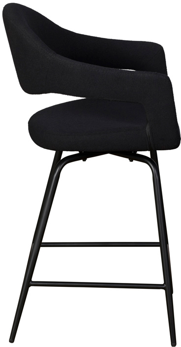 Pair of Jasmine Bar Chairs - Black Boucle