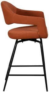 Pair of Baker Jasmine Bar Chairs Orange Boucle | Shackletons