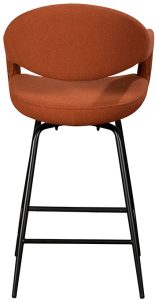 Pair of Baker Jasmine Bar Chairs   Orange Boucle | Shackletons