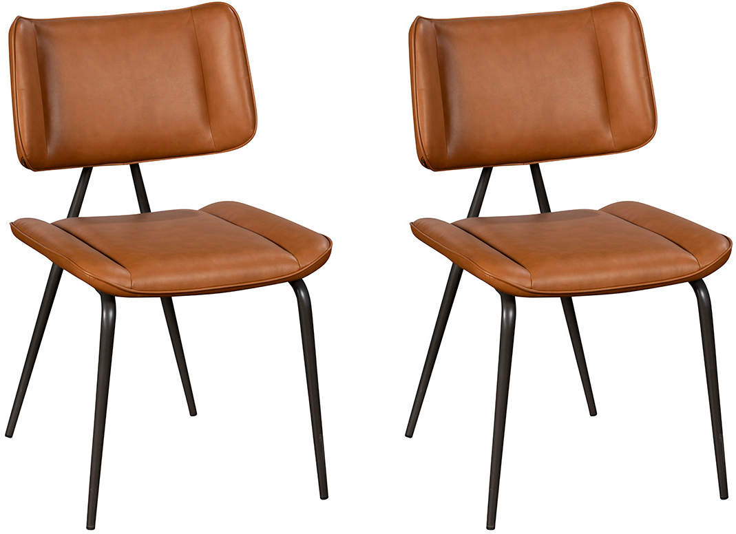 Pair of Baker Jack Dining Chairs - Cognac