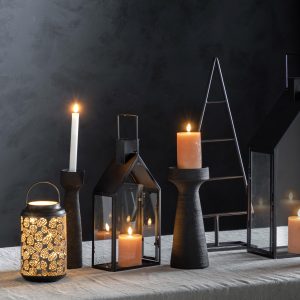 Gallery Direct Pinecone Lantern LED Small Black | Shackletons