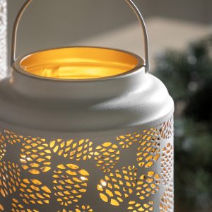 Gallery Direct Pinecone Lantern LED Small White | Shackletons