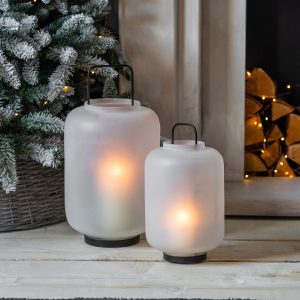Gallery Direct Zadar Frosted Glass Lantern Small | Shackletons
