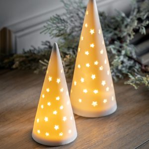 Gallery Direct Twinkle Tree with LED White Set of 2 | Shackletons