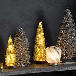 Gallery Direct Brush Tree LED Lights Gold | Shackletons