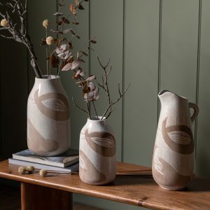 Gallery Direct Goya Pitcher Vase Reactive WhteBrown | Shackletons