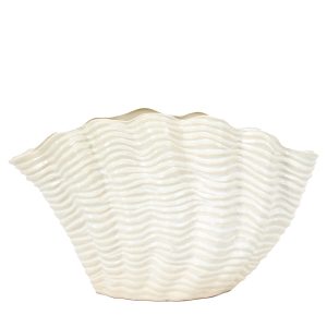 Gallery Direct Clam Vase Large Reactive White | Shackletons