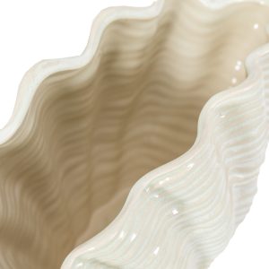 Gallery Direct Clam Vase Large Reactive White | Shackletons