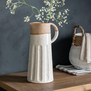 Gallery Direct Callow Pitcher Vase White Natural | Shackletons