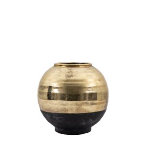 Gallery Direct Glitz Vase Small Black Gold | Shackletons
