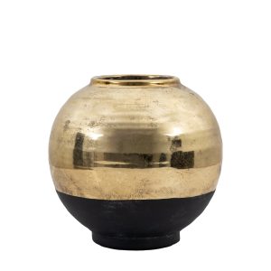 Gallery Direct Glitz Vase Large Black Gold | Shackletons