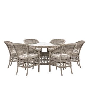 Gallery Outdoor Menton 6 Seater Round Dining Set | Shackletons