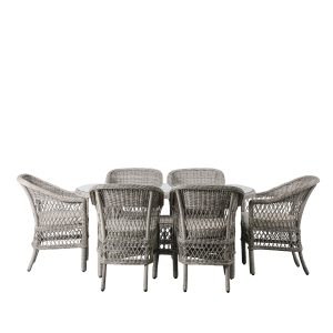 Gallery Outdoor Menton 6 Seater Oval Dining Set Stone | Shackletons