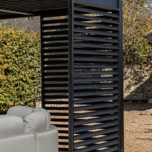 Gallery Outdoor Messina Pergola Louvre Screen Black 1230x2180mm | Shackletons