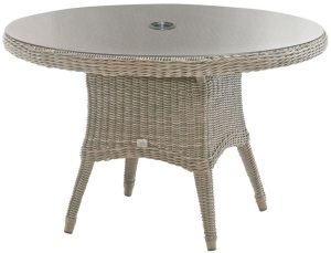 4 Seasons Outdoor Brighton 150cm Round 4 Seat Dining Set in Pure Weave | Shackletons