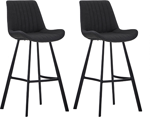 Corndell Furniture Pair of Monica Bar Chairs- Charcoal