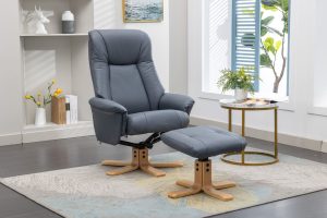 Hawaii Chair in Petrol Blue Leather | Shackletons