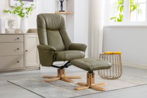 Global Furniture Alliance Hawaii Chair in Olive Green Leather | Shackletons