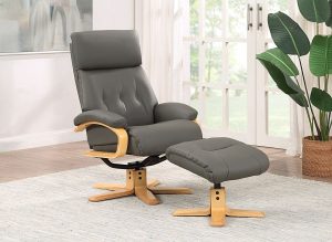 Global Furniture Alliance Vienna Chair in Charcoal Leather | Shackletons