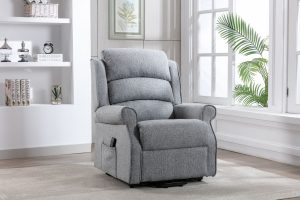 Global Furniture Alliance Andover Riser Recliner Chair in Grey Fabric | Shackletons