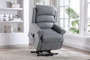 Andover Riser Recliner Chair in Grey Fabric | Shackletons