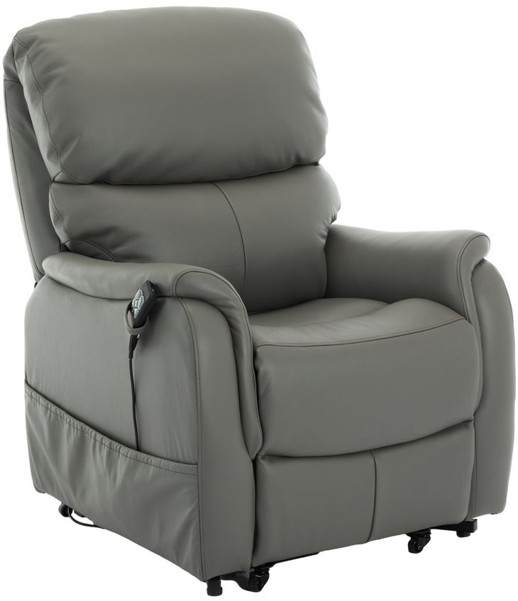 Normandy Riser Recliner Chair in Dark Grey Leather