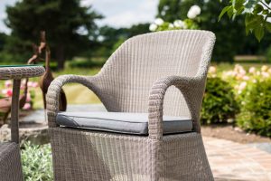 4 Seasons Outdoor Sussex Armchair Bistro Set in Polyloom Pebble Weave | Shackletons