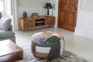 Soho Round Ottoman Patchwork Stool | Shackletons