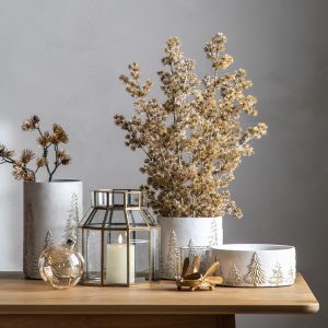 white pots with tree designs | Shackletons