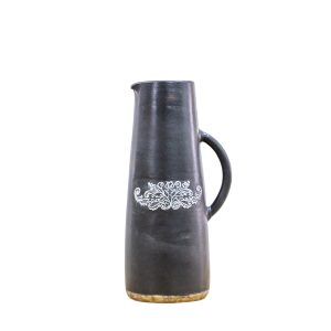 black jug with plant design | Shackletons