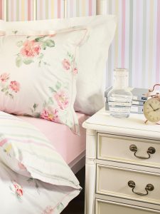 Laura Ashley Clifton 3 Drawer Bedside Chest in Ivory | Shackletons