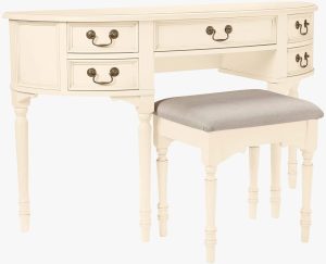 Laura Ashley Clifton 5 Drawer Dressing Table and Stool in Ivory | Shackletons
