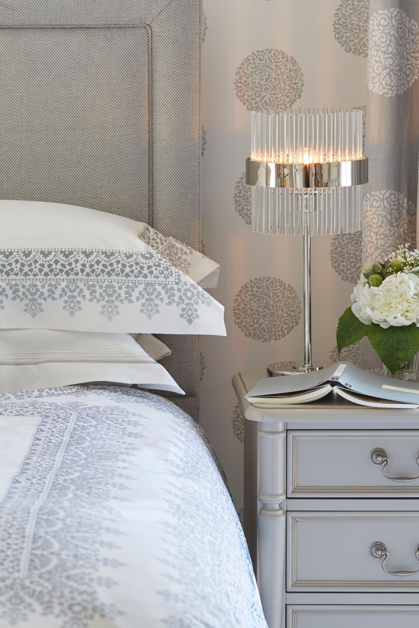 Laura Ashley Clifton 3 Drawer Bedside Chest in Dove Grey