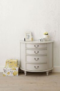 Laura Ashley Clifton 4 Drawer Half Moon Chest in Dove Grey | Shackletons