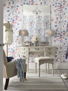 Laura Ashley Clifton 5 Drawer Dressing Table and Stool in Dove Grey | Shackletons