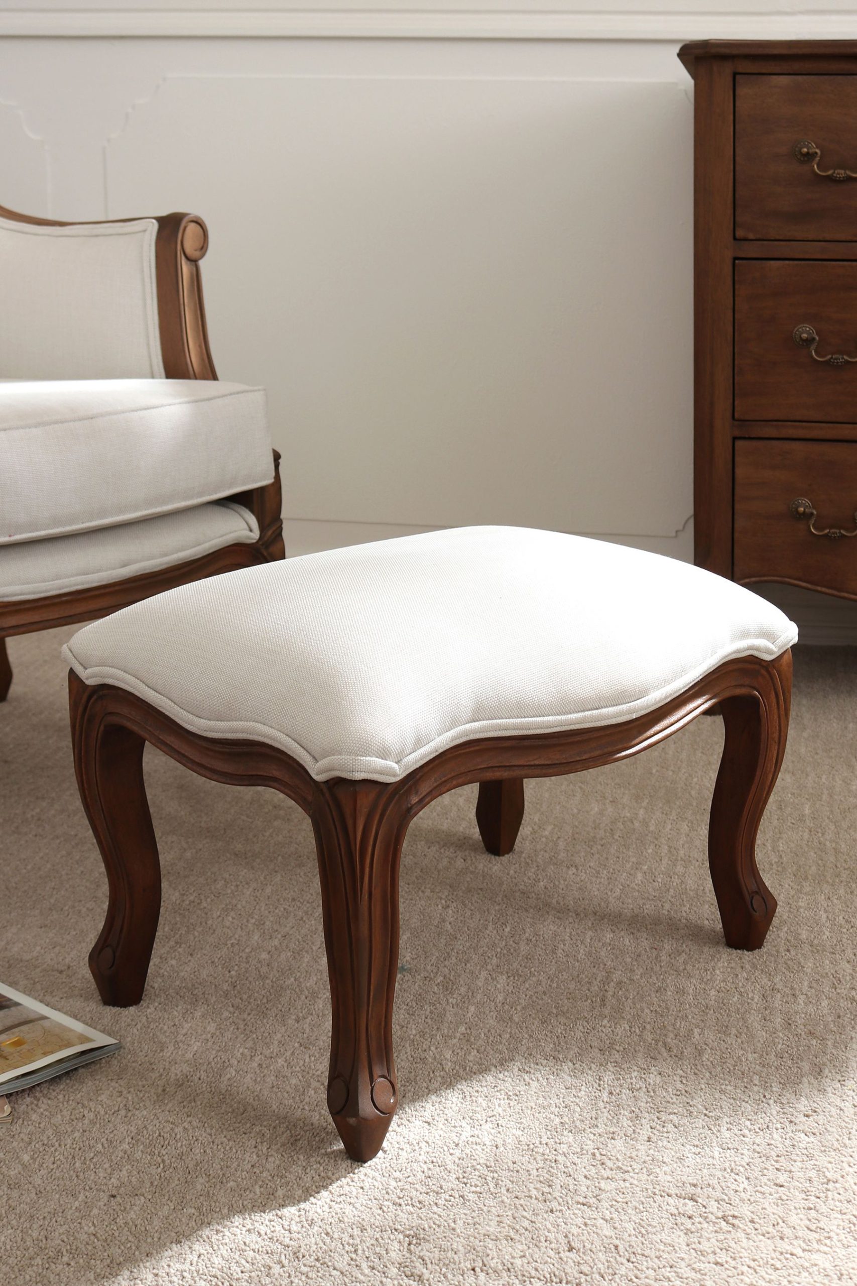 Laura Ashley Montpellier Footstool in Walnut