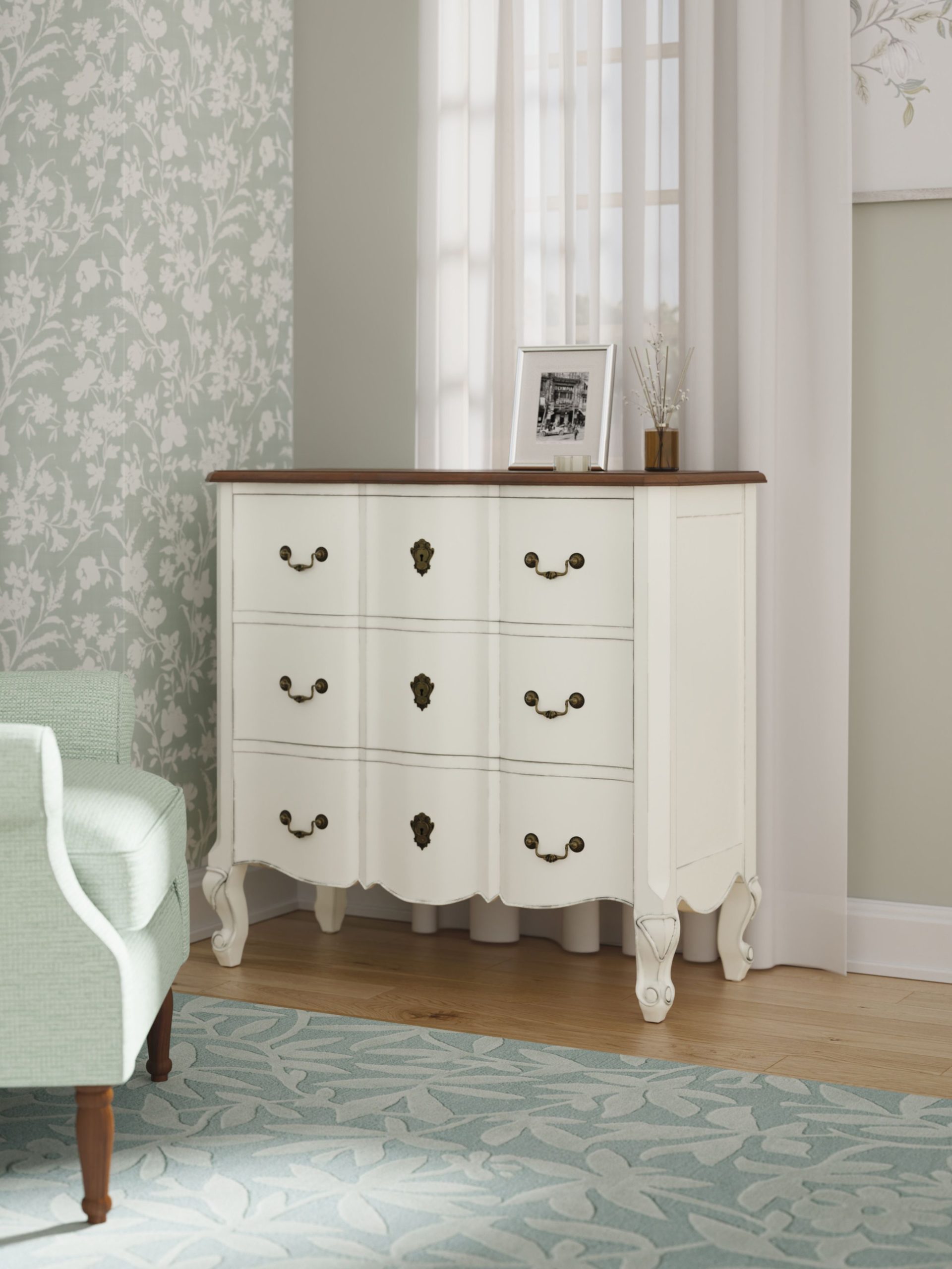Laura Ashley Montpellier 3 Drawer Chest in Ivory