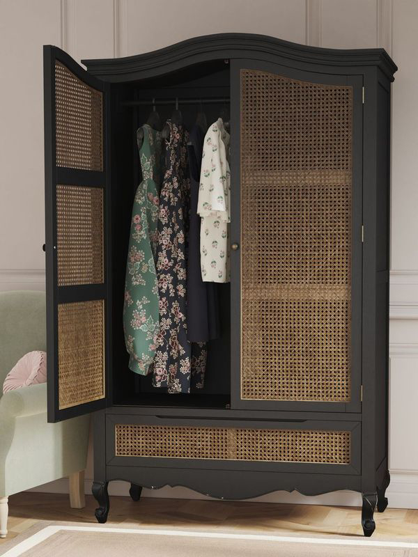 Laura Ashley Montpellier 2 Door 1 Drawer Wardrobe in Black