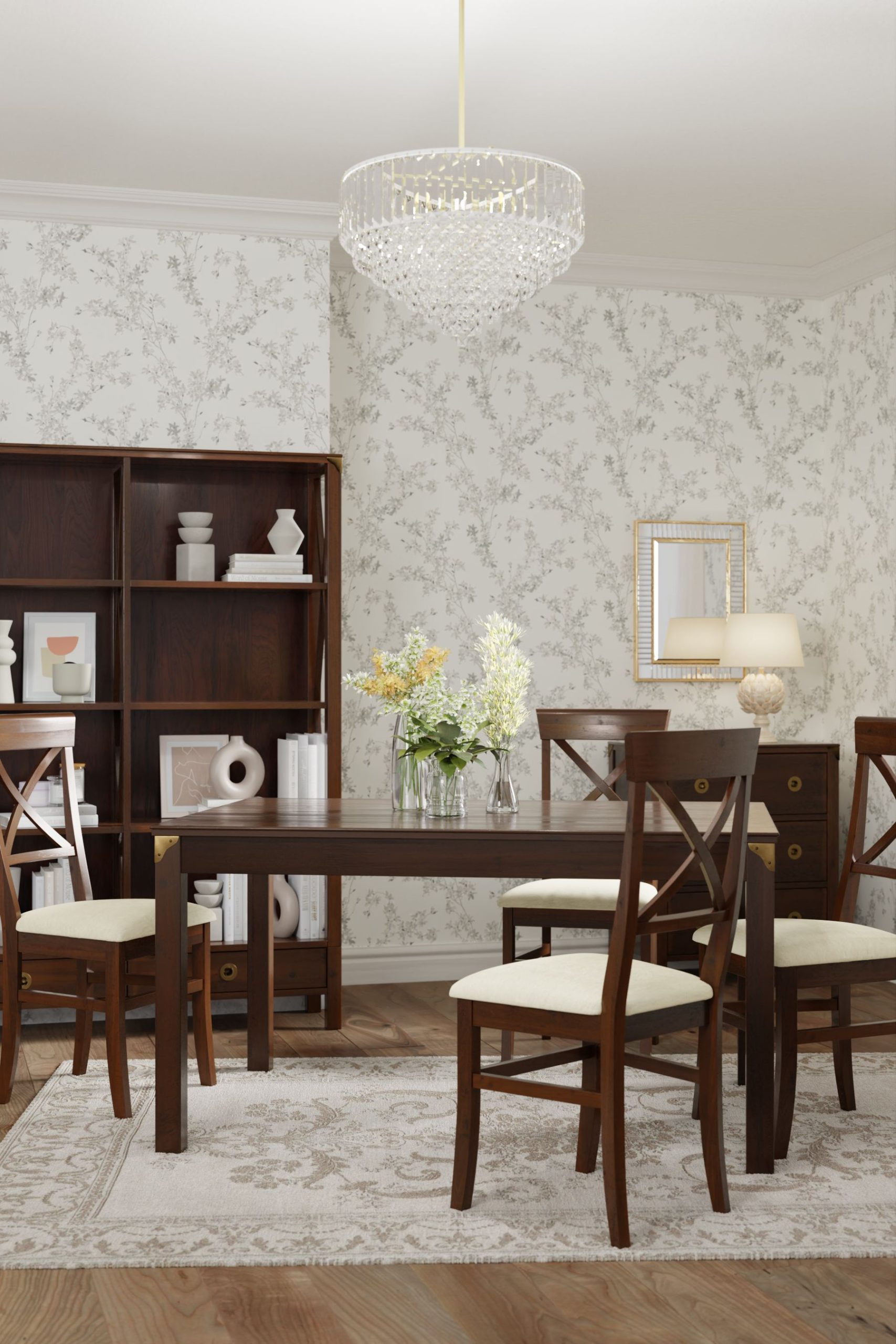 Laura Ashley Balmoral Fixed Dining Table in Chestnut
