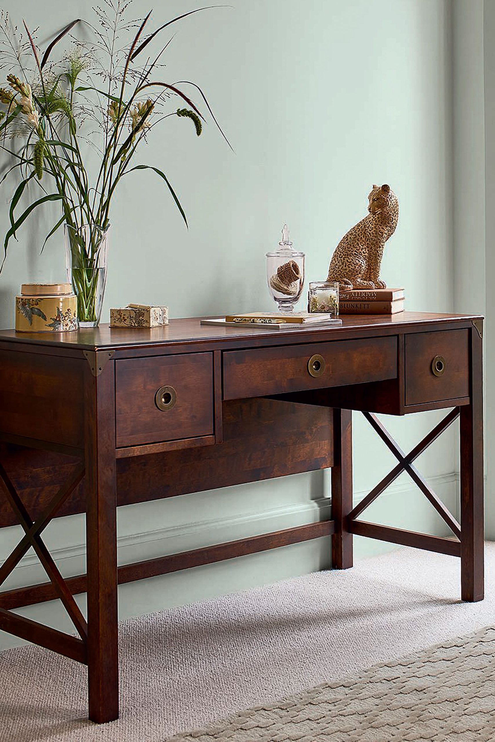 Laura Ashley Balmoral 3 Drawer Desk in Chestnut