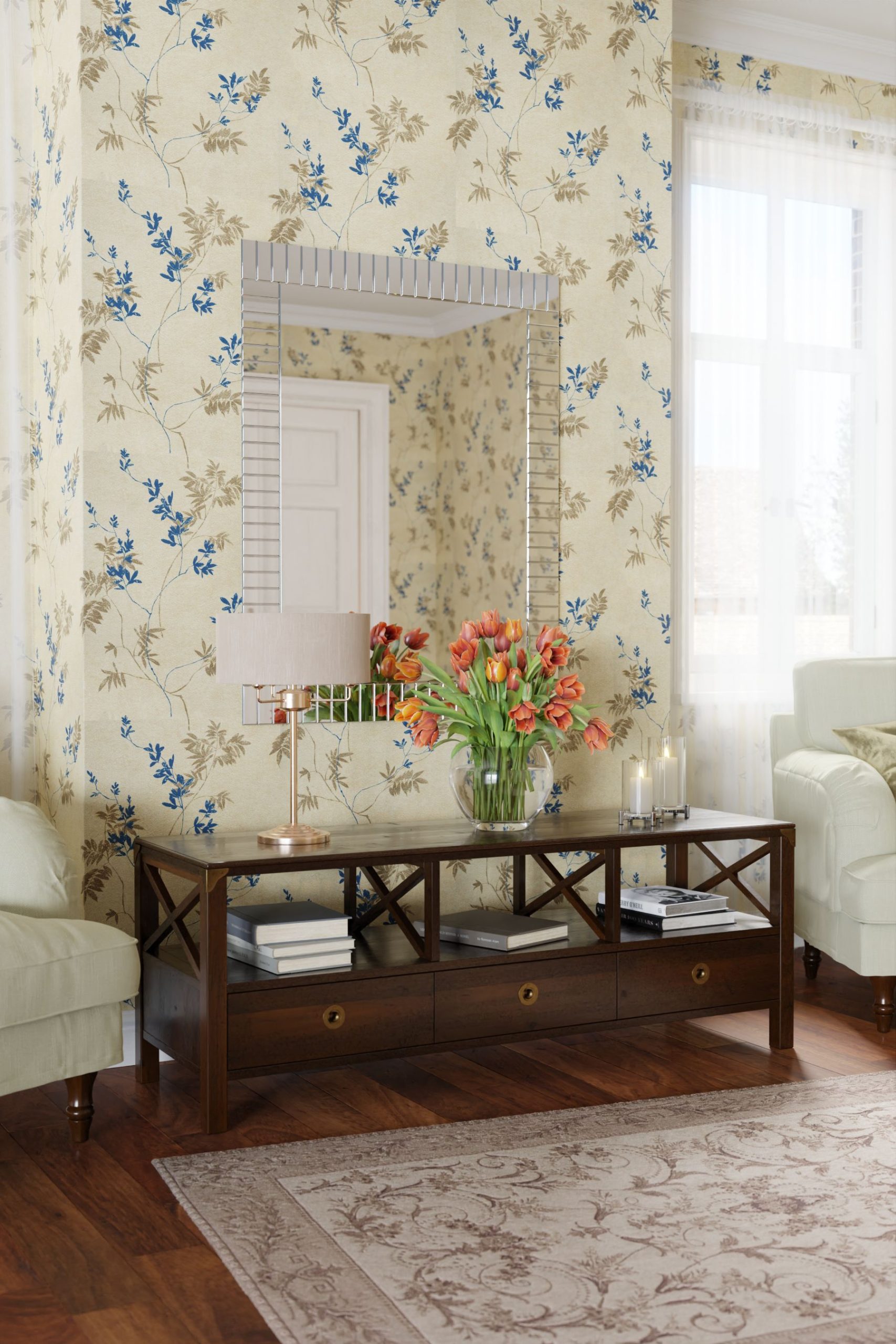 Laura Ashley Balmoral Wide TV Unit in Chestnut