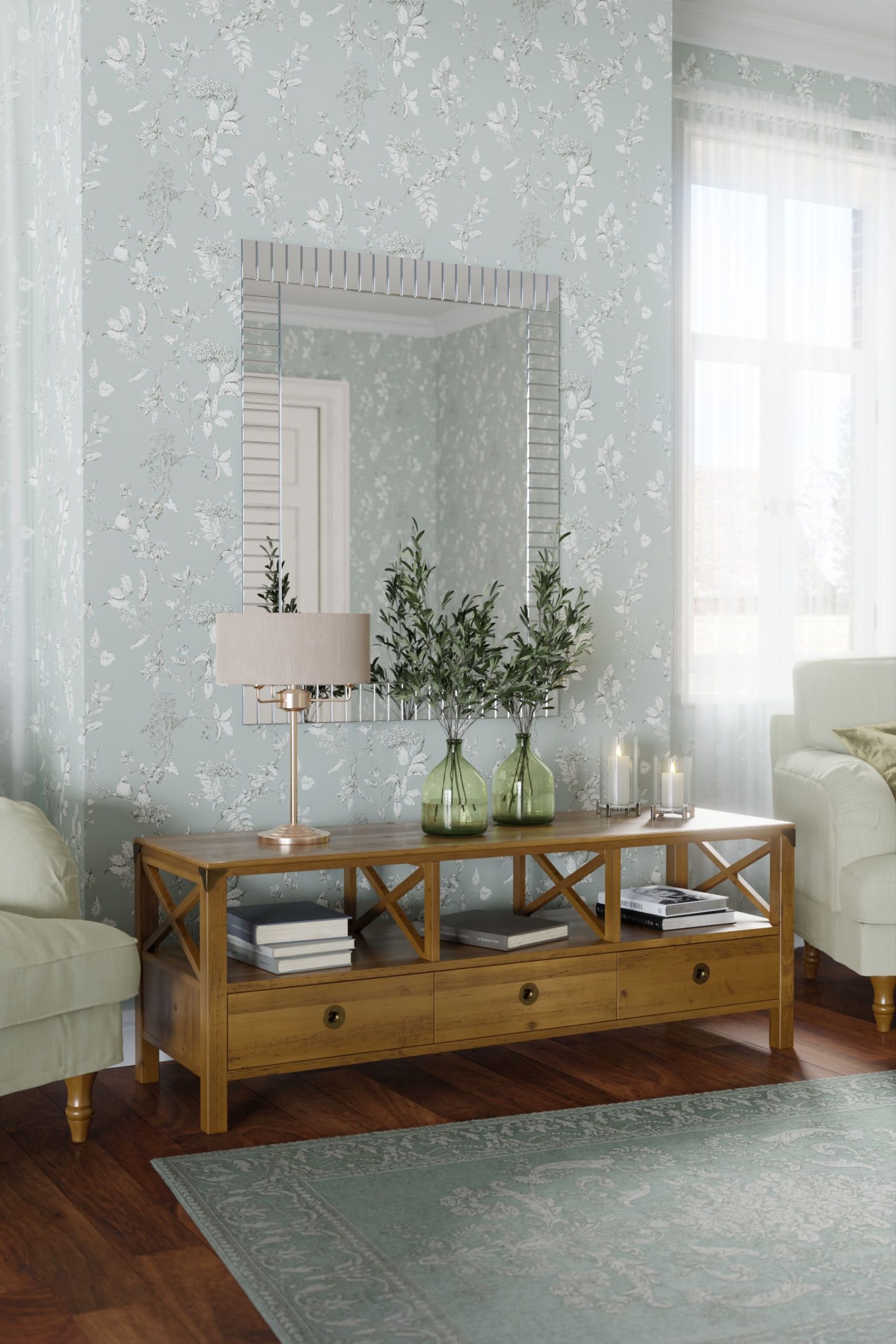Laura Ashley Balmoral Wide TV Unit in Honey